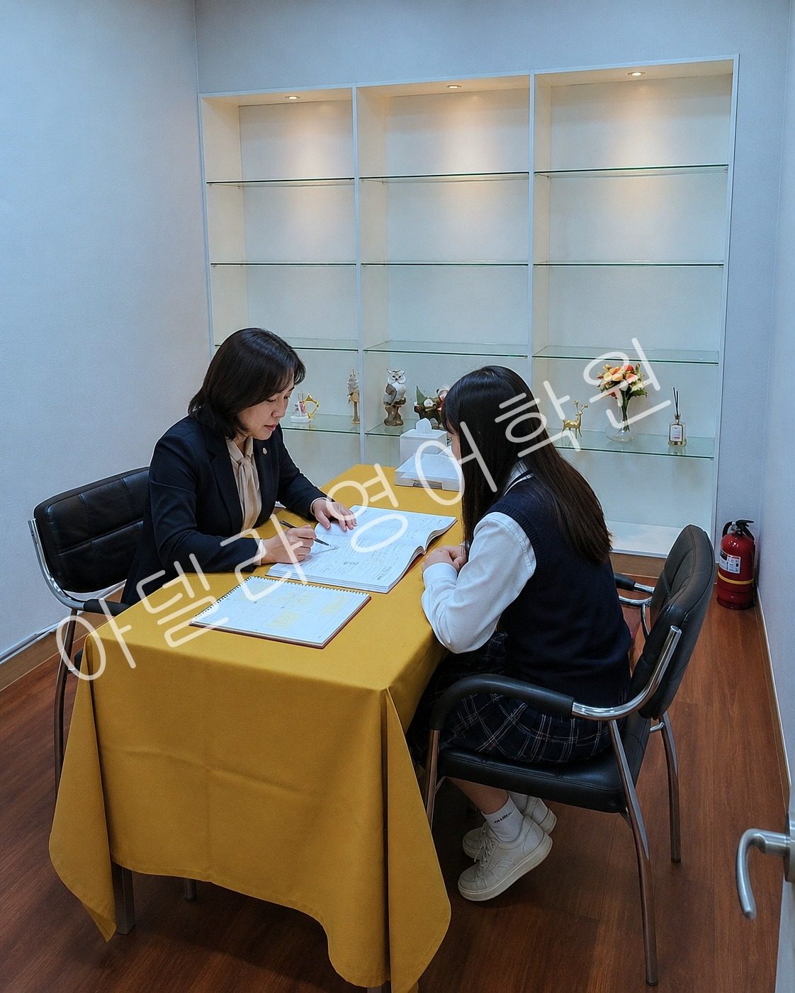 용산동 고등 영어 모의고사 유형 학원에서 점검 관련 수업과 피드백 장면
