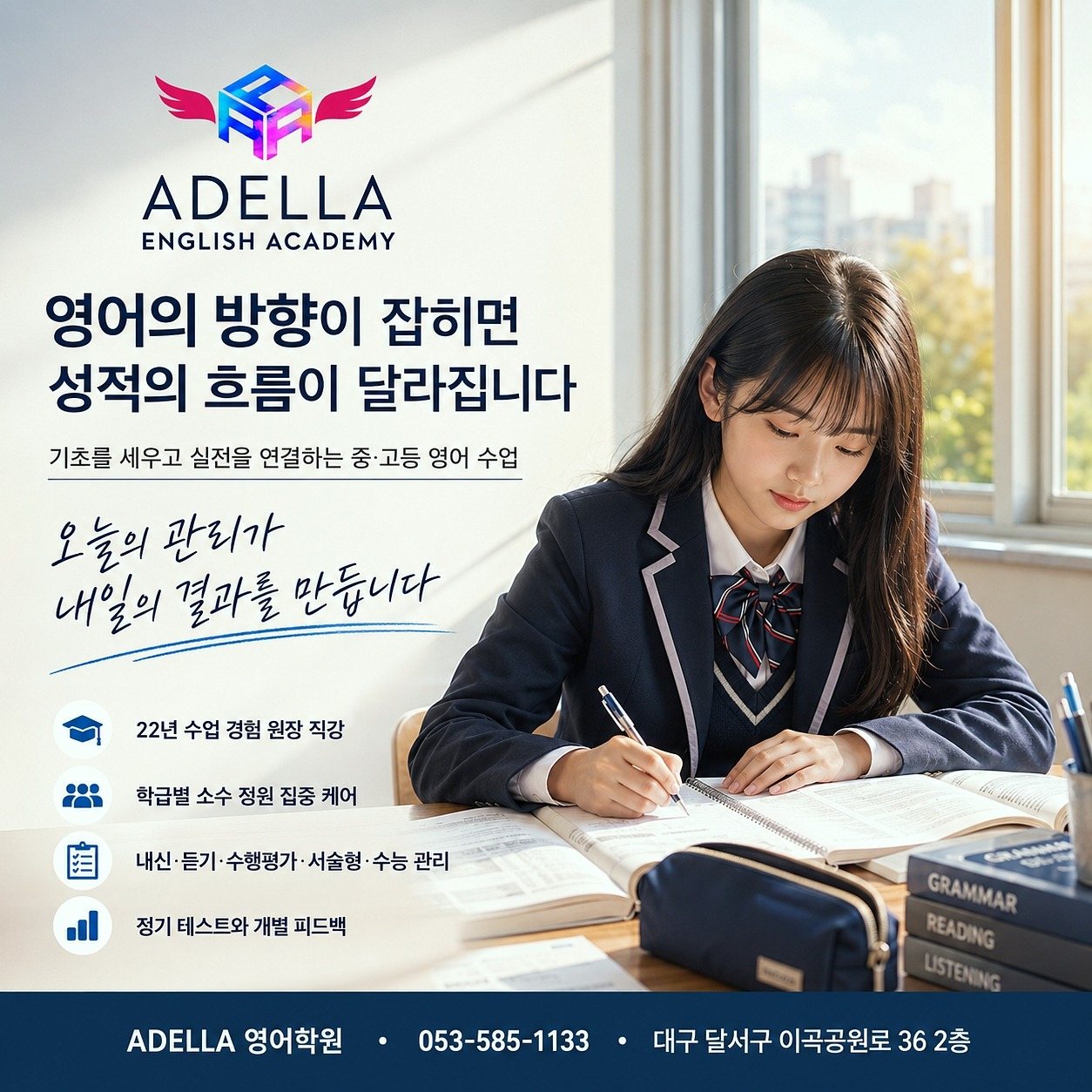 성서중 영어 독해 근거를 학원 지문에서 먼저 표시 학습 안내 이미지