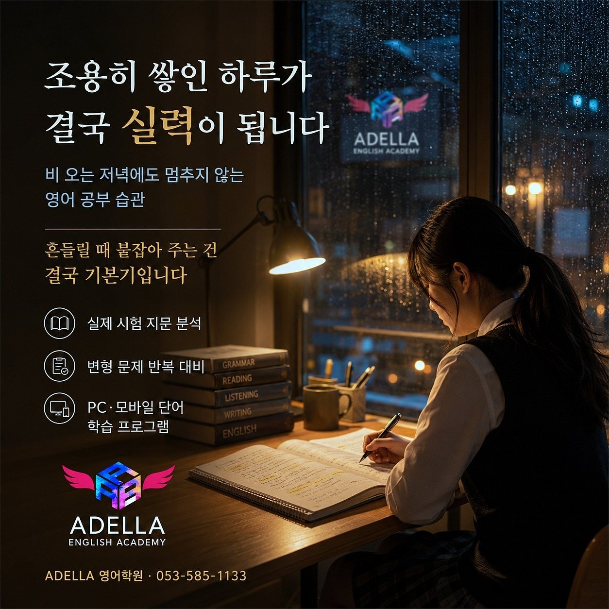 용산중 영어 빈틈을 학원 답안으로 항목별 확인 학습 안내 이미지