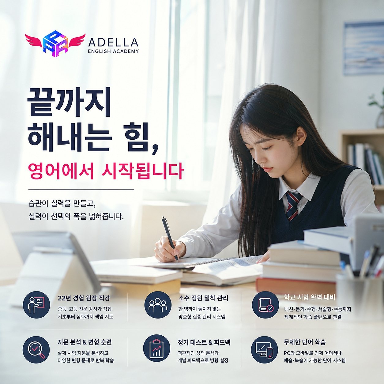 와룡고 영어 이해 속도를 학원 수업에서 맞추기 학습 안내 이미지